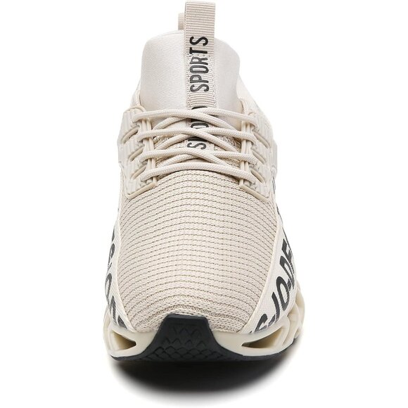 Women Tan Athletic Shoes Walking Running Shoes Non-Slip Fashion Sneakers - Picture 5 of 6